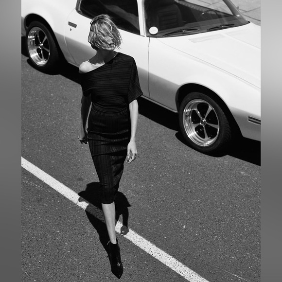 Zara Dresses Zara Black Asymmetric Knit Dress Poshmark